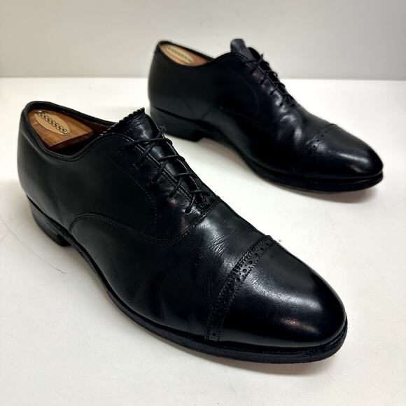 VERY GOOD Alden 901 Perf Tip Bal Oxford (Black Calf) Made in USA 9 - Picture 4 of 10
